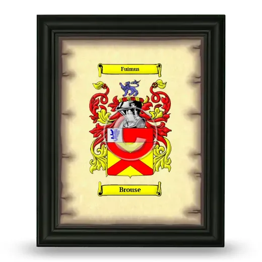 Brouse Coat of Arms Framed - Black