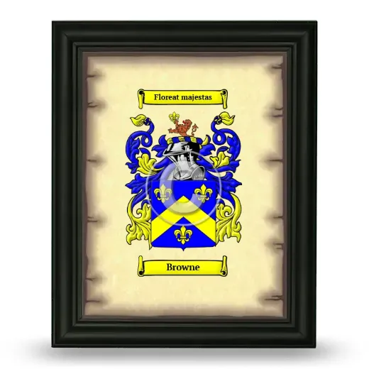 Browne Coat of Arms Framed - Black