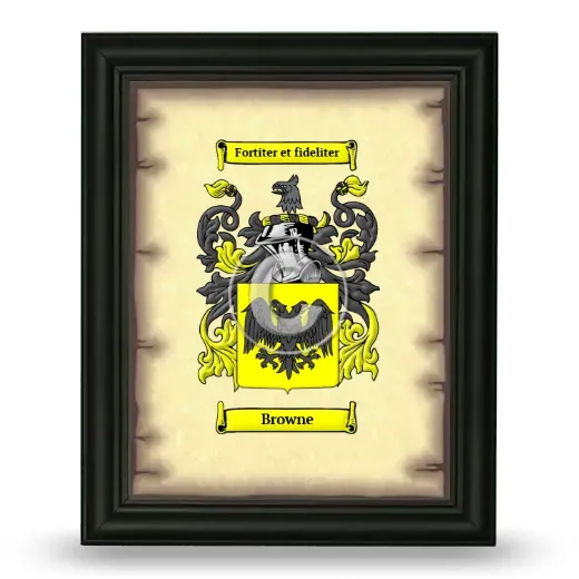 Browne Coat of Arms Framed - Black