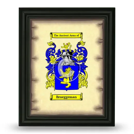 Brueggeman Coat of Arms Framed - Black