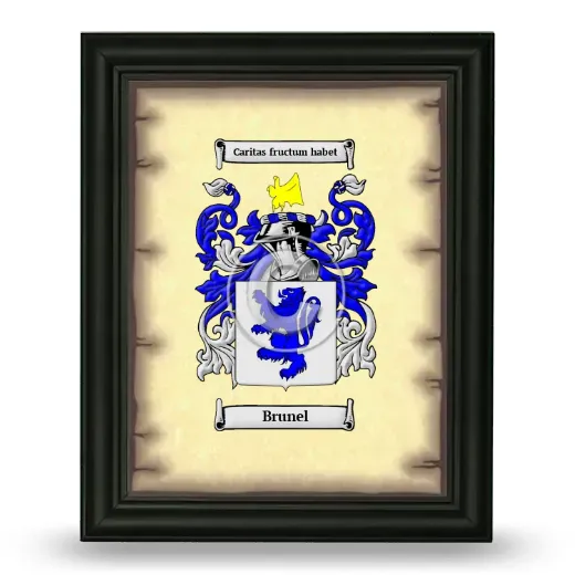 Brunel Coat of Arms Framed - Black