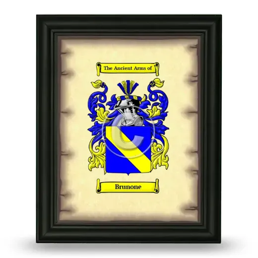 Brunone Coat of Arms Framed - Black