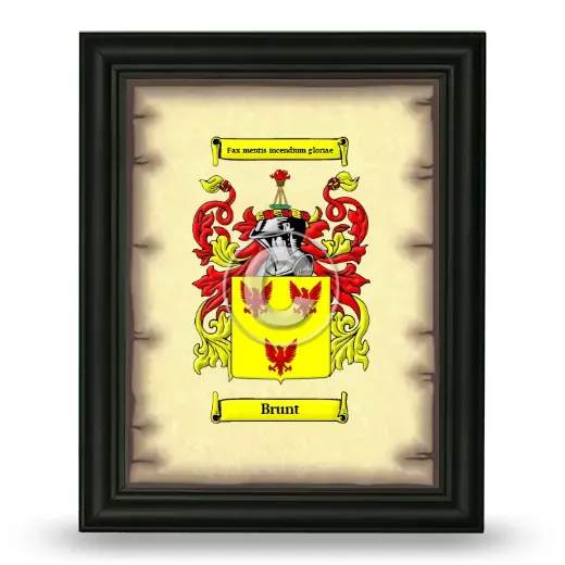 Brunt Coat of Arms Framed - Black