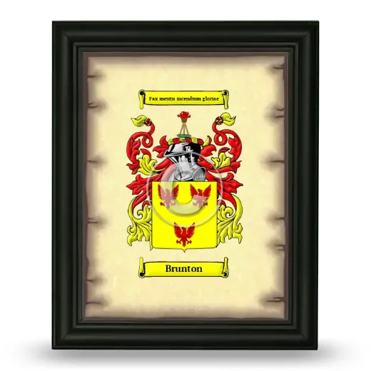 Brunton Coat of Arms Framed - Black