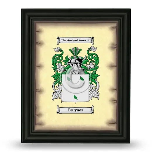 Bruynes Coat of Arms Framed - Black