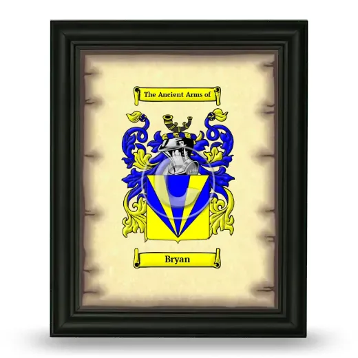 Bryan Coat of Arms Framed - Black