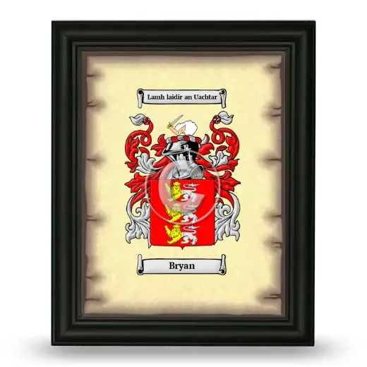 Bryan Coat of Arms Framed - Black