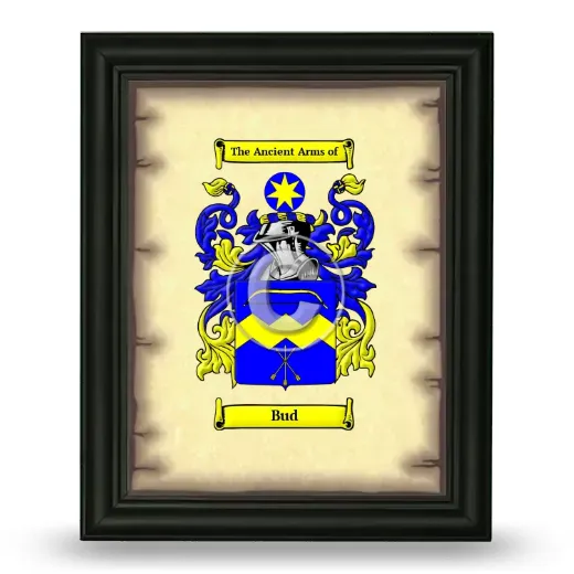 Bud Coat of Arms Framed - Black