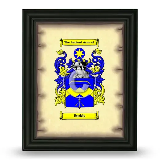 Budds Coat of Arms Framed - Black