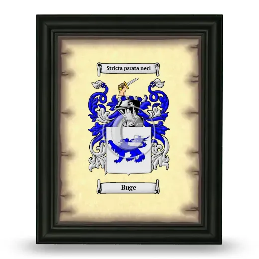 Buge Coat of Arms Framed - Black