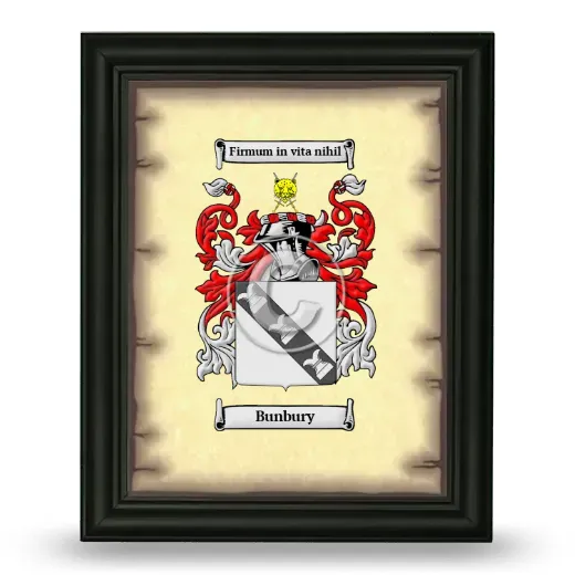 Bunbury Coat of Arms Framed - Black