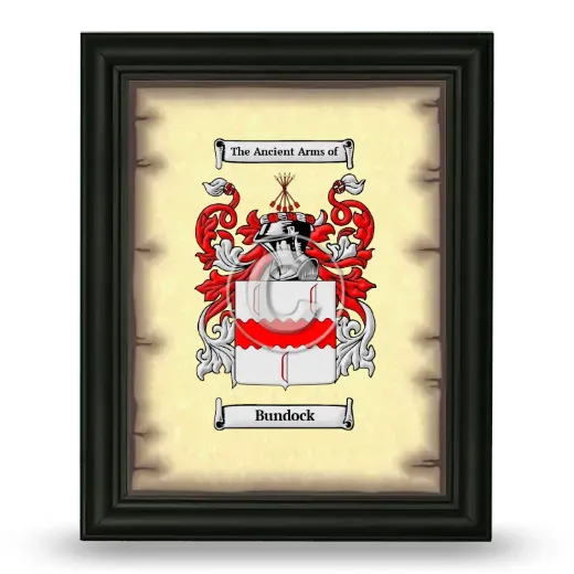 Bundock Coat of Arms Framed - Black