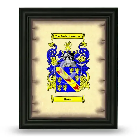 Bunn Coat of Arms Framed - Black
