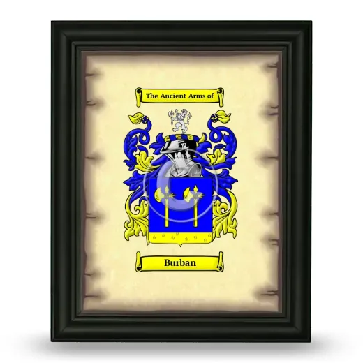 Burban Coat of Arms Framed - Black