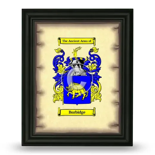 Burbidge Coat of Arms Framed - Black