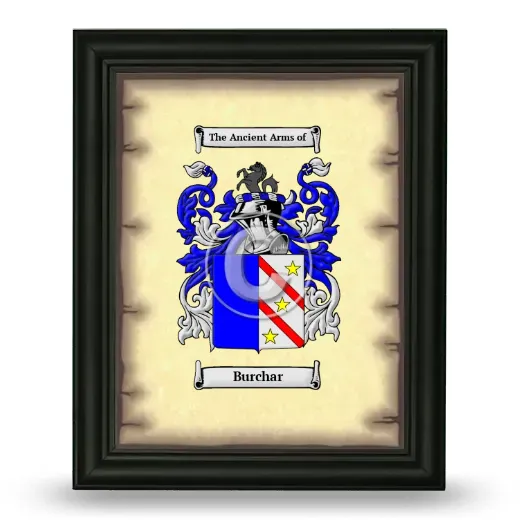 Burchar Coat of Arms Framed - Black