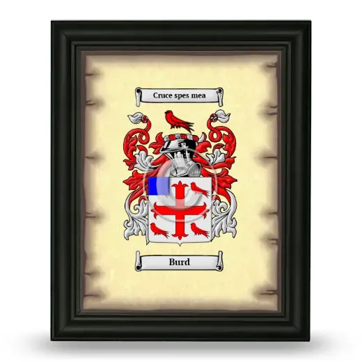 Burd Coat of Arms Framed - Black