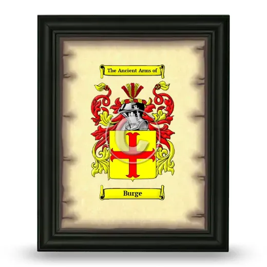 Burge Coat of Arms Framed - Black