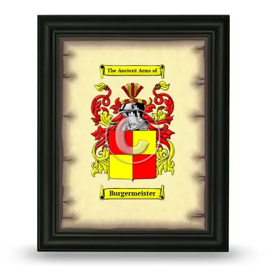 Burgermeister Coat of Arms Framed - Black