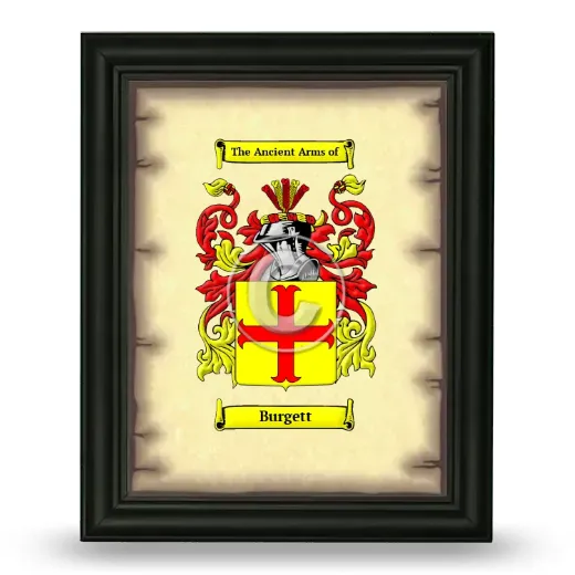 Burgett Coat of Arms Framed - Black