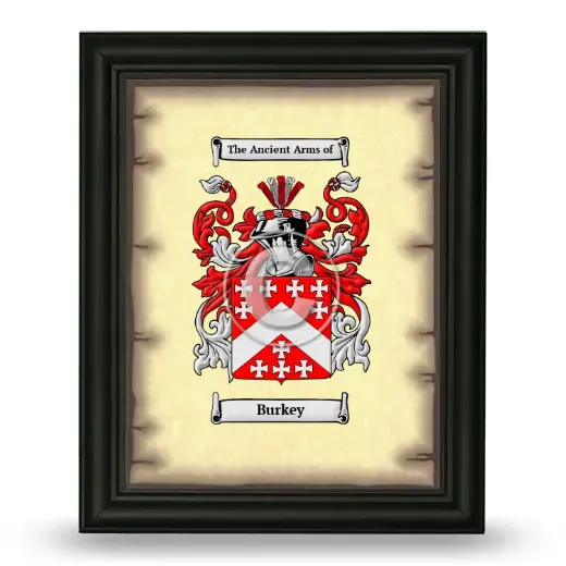 Burkey Coat of Arms Framed - Black