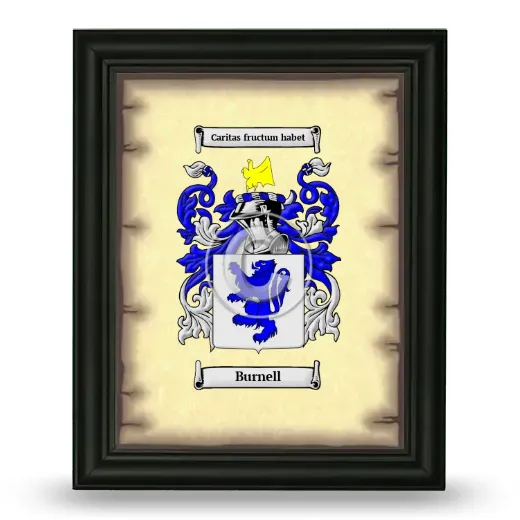 Burnell Coat of Arms Framed - Black