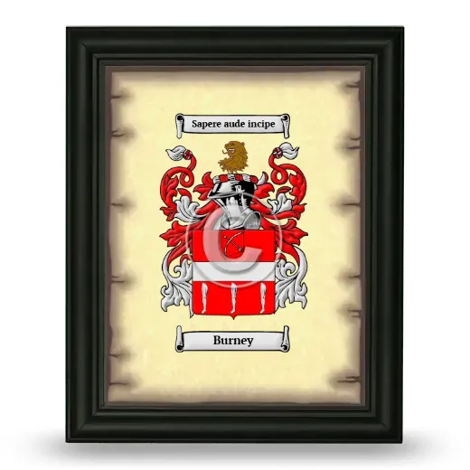 Burney Coat of Arms Framed - Black