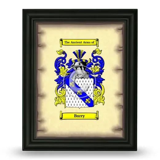Burry Coat of Arms Framed - Black