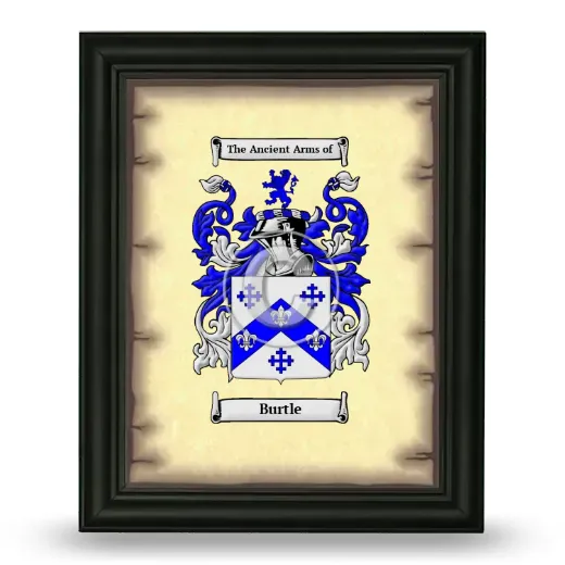 Burtle Coat of Arms Framed - Black