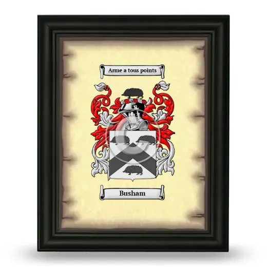 Busham Coat of Arms Framed - Black