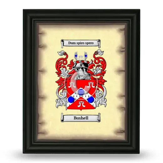 Bushell Coat of Arms Framed - Black