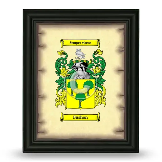 Bushon Coat of Arms Framed - Black