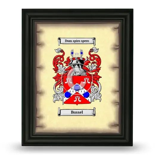 Bussel Coat of Arms Framed - Black
