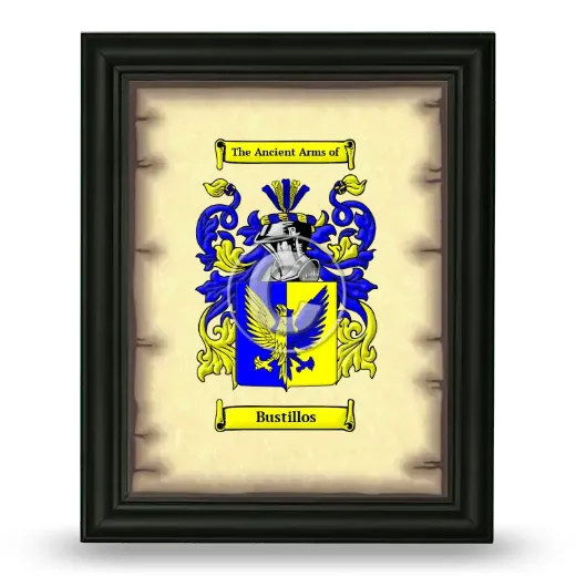 Bustillos Coat of Arms Framed - Black