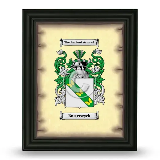 Butterwyck Coat of Arms Framed - Black