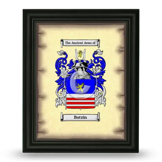 Butzin Coat of Arms Framed - Black