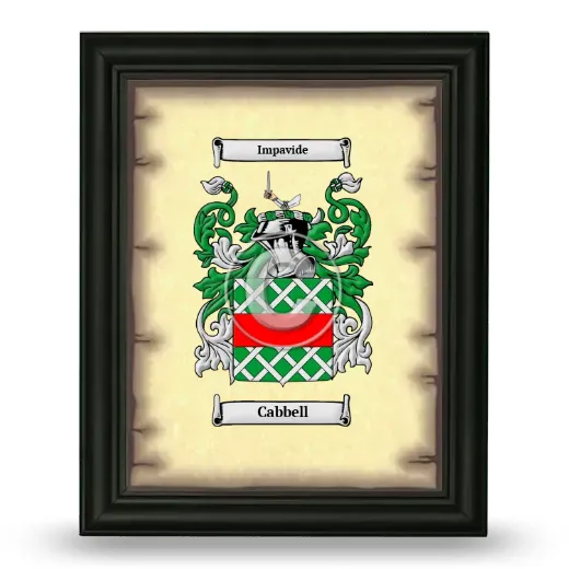 Cabbell Coat of Arms Framed - Black