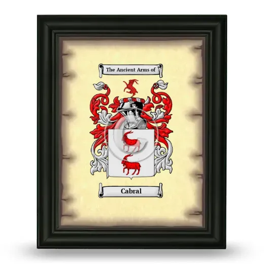 Cabral Coat of Arms Framed - Black