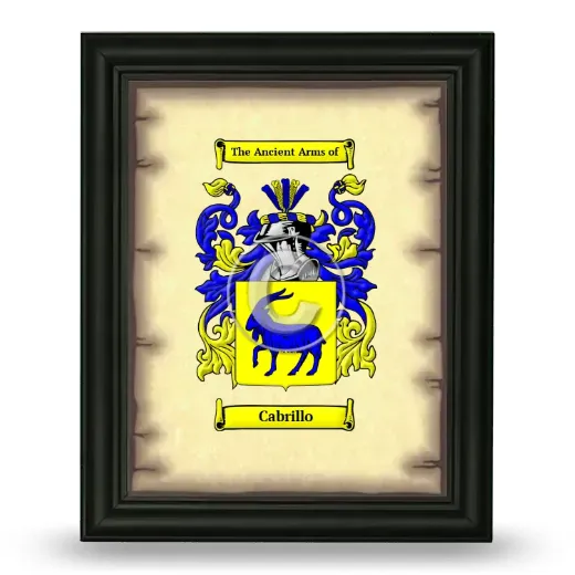 Cabrillo Coat of Arms Framed - Black