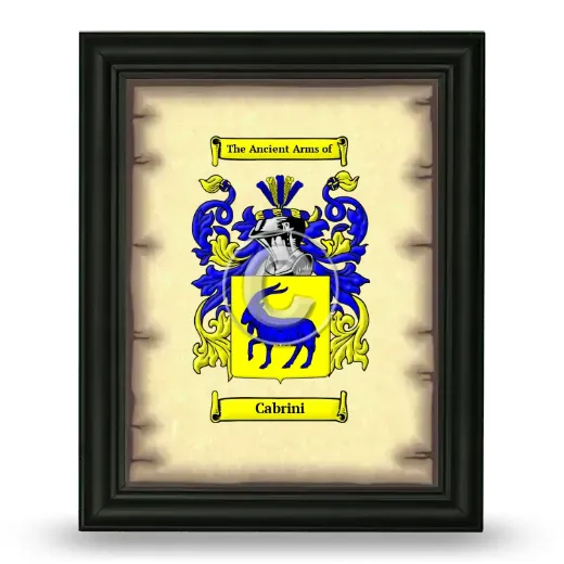 Cabrini Coat of Arms Framed - Black