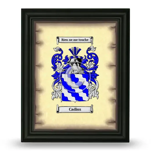 Cadius Coat of Arms Framed - Black