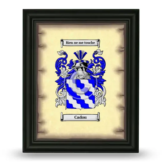 Cadou Coat of Arms Framed - Black