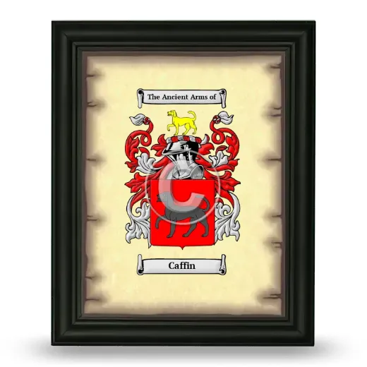 Caffin Coat of Arms Framed - Black