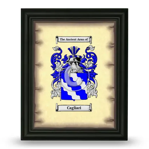 Cagliari Coat of Arms Framed - Black