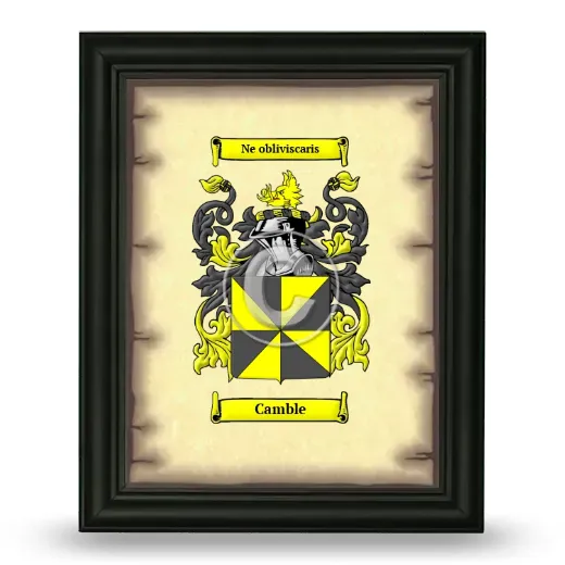 Camble Coat of Arms Framed - Black