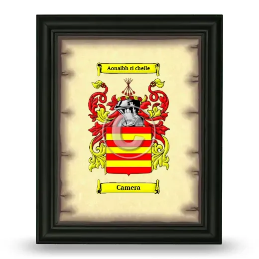 Camera Coat of Arms Framed - Black