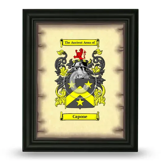 Capone Coat of Arms Framed - Black