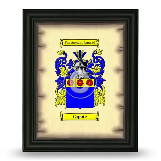 Capote Coat of Arms Framed - Black