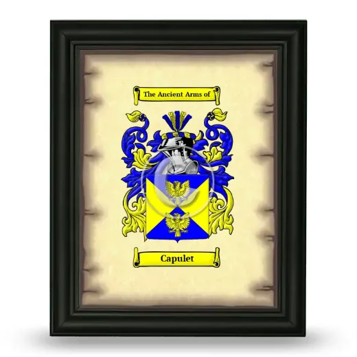 Capulet Coat of Arms Framed - Black