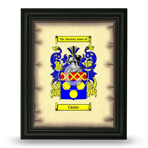 Carau Coat of Arms Framed - Black